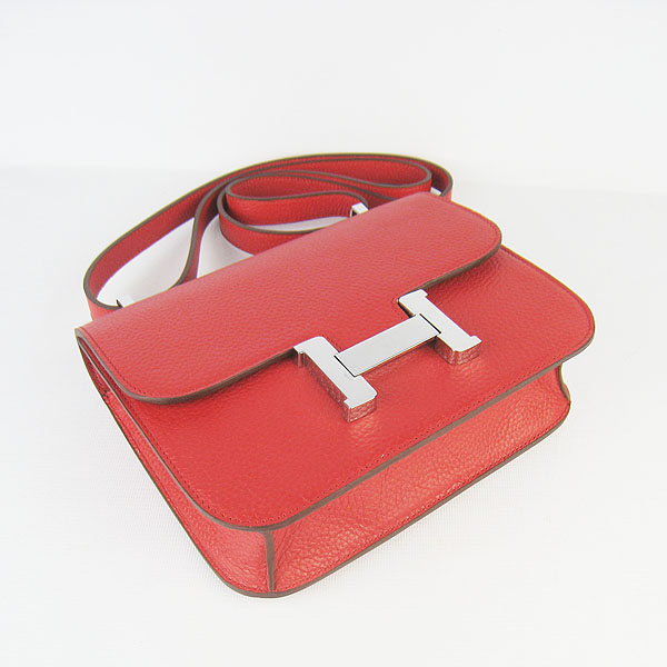 7A Hermes Oxhide Leather Message Bag Red H017